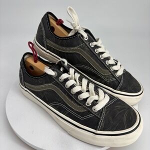 Vans Eco Theory Old Skool Sneakers Mens 8.5 Womens 10 Black Palm Leaf Skateboard